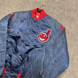 VTG MLB Starter Cleveland Indians Jacket Women's XL 90s Bomber 
Stained